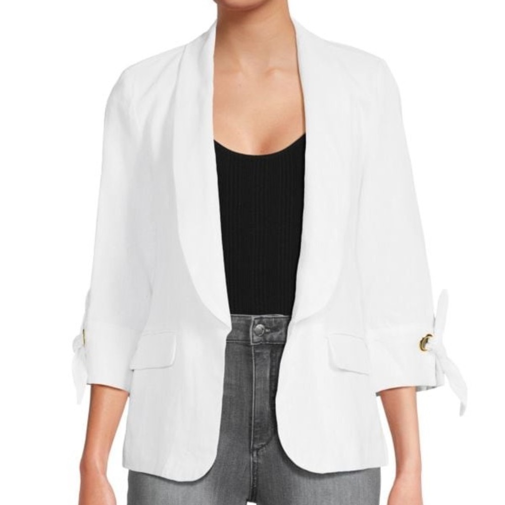 Linen Blend Shawl Blazer